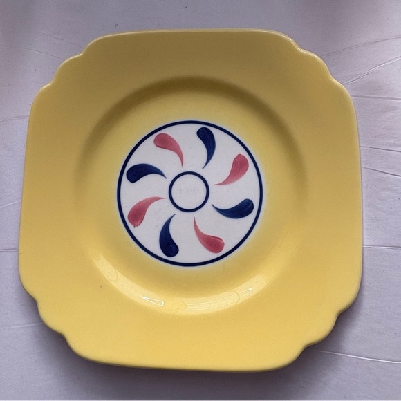 60’Vintage 10-FF Syracuse China 8” Salad Plates Set of 5 Yellow/White/Blue USA - Picture 8 of 14